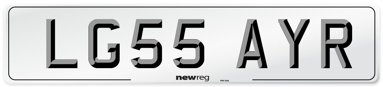 LG55 AYR Number Plate from New Reg